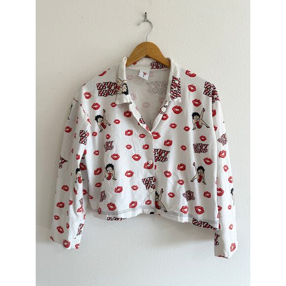 Y2K Betty Boop Crop Button Up size large - Picture 1 of 11